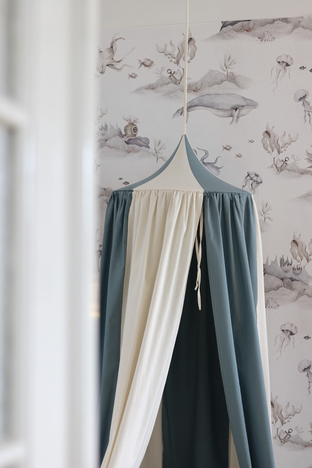 Organic Cotton and Linen Canopy - Blue Circus