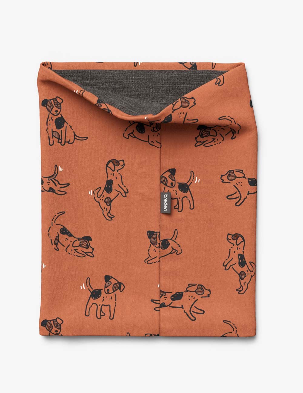 Kids Merino Neck Tube MOKKA - Copper Dogs