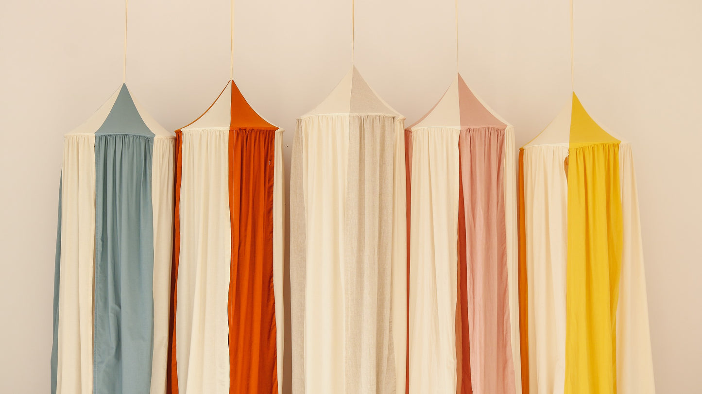 Organic Cotton and Linen Canopy - Powder Pink