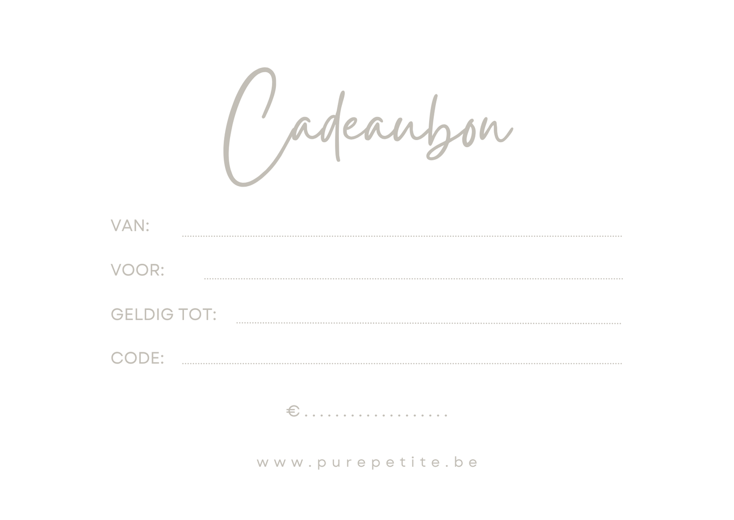 Pure & Petite Cadeaubon