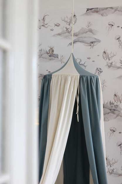 Organic Cotton and Linen Canopy - Blue Circus
